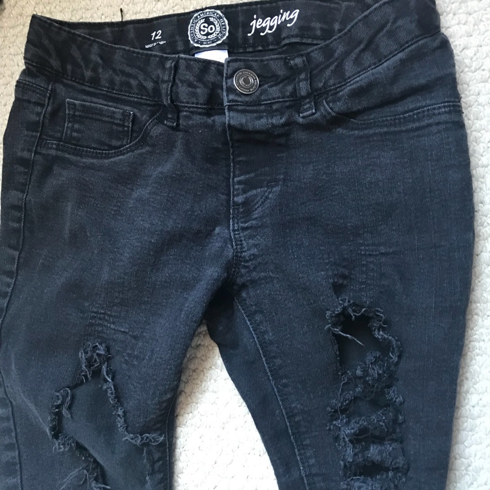 Custom Black Ripped Jeans - Picture 1 of 7